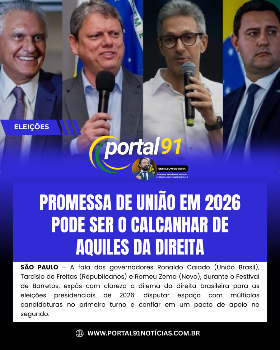 Promessa de união em 2026 pode ser o calcanhar de Aquiles da direita